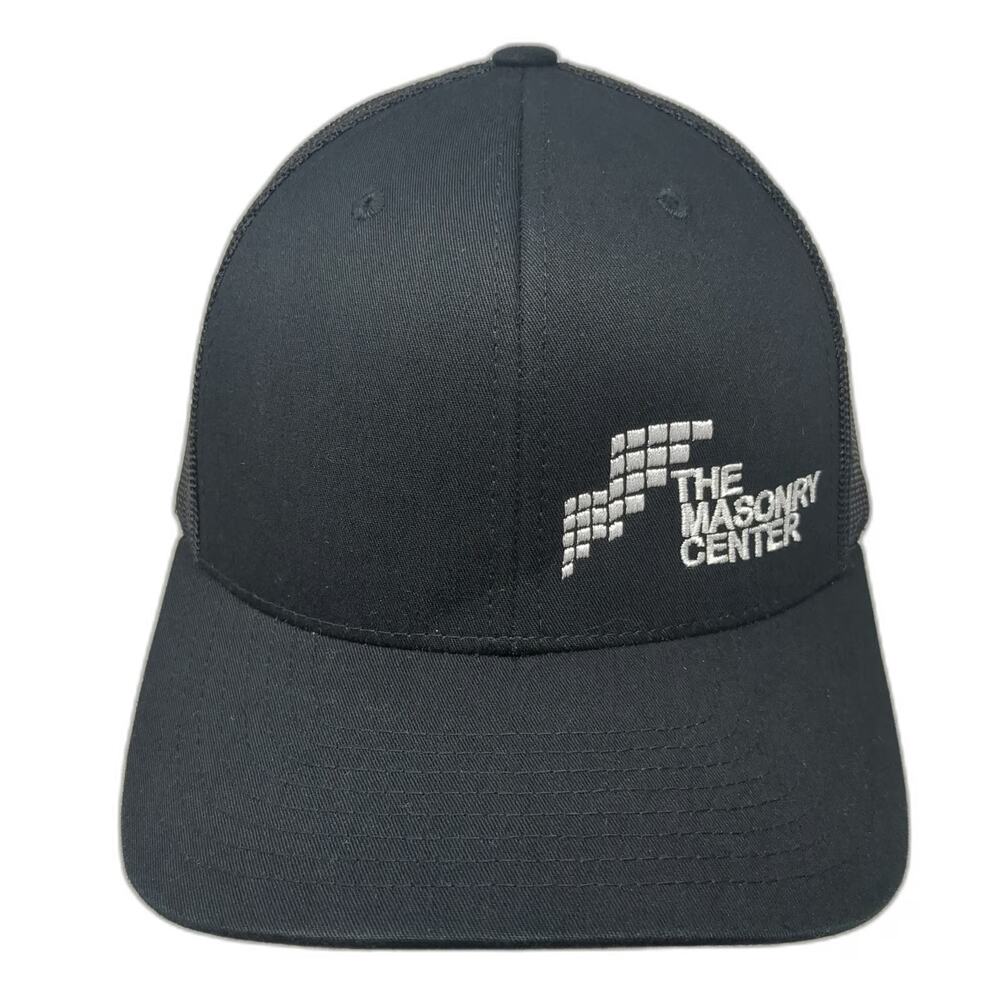 Yupoong Trucker Hat Black One Size The Masonry Center Mesh Snapback Hat Logo